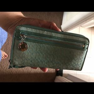 Coach zip around wristlet wallet